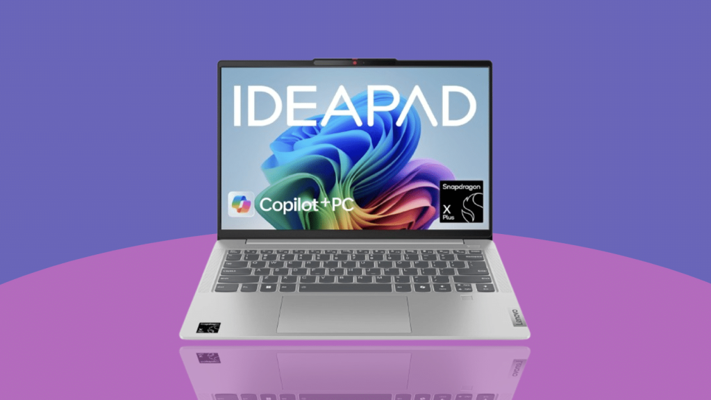 Lenovo IdeaPad5 Slim im Amazon-Angebot vor lila Hintergrund