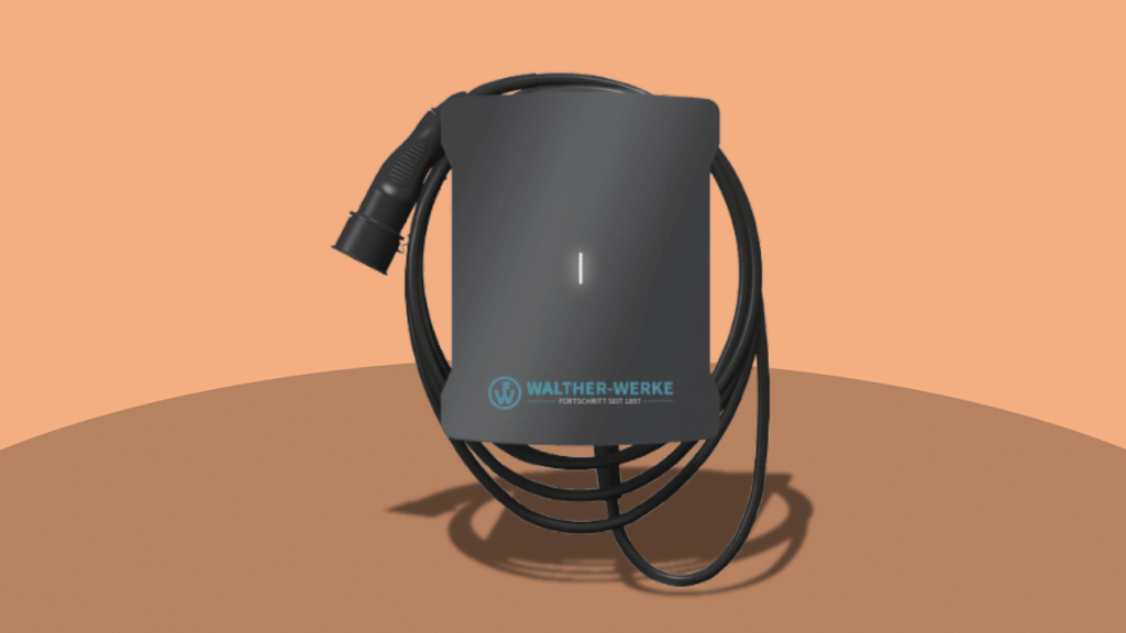 Walther Werke Wallbox vor orangem Hintergrund