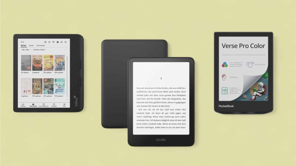 eBook-Reader-Angebot vor beigem Hintergrund